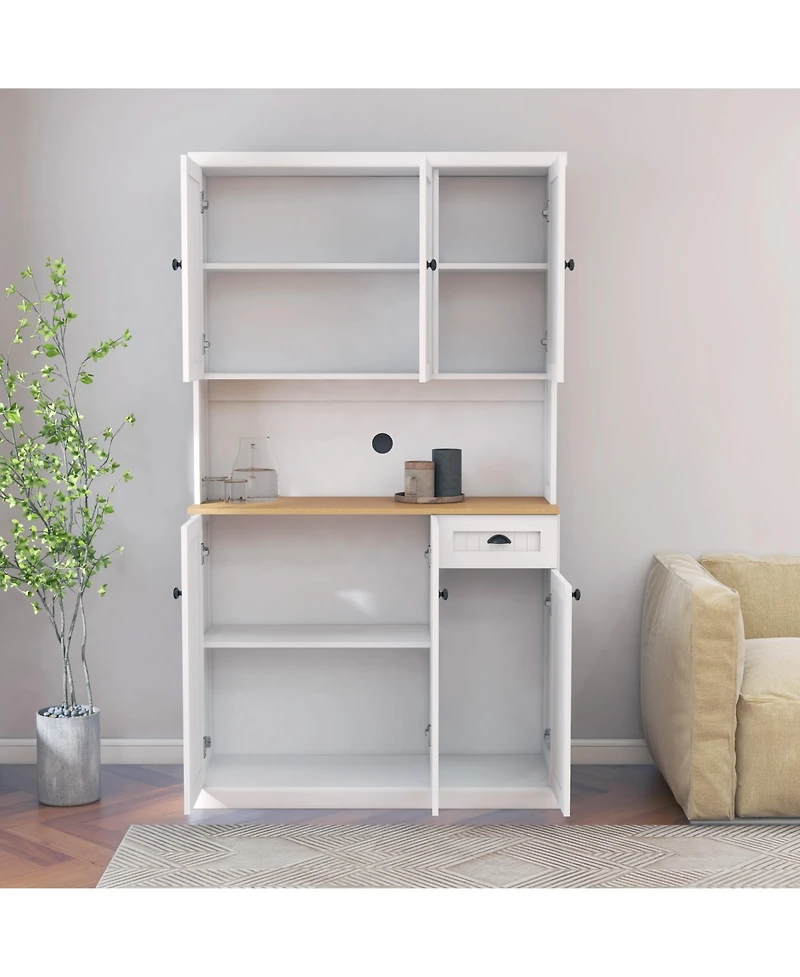 Streamdale E1 Mdf Kitchen Buffet Cabinet with Adjustable Shelves and Uv Painting