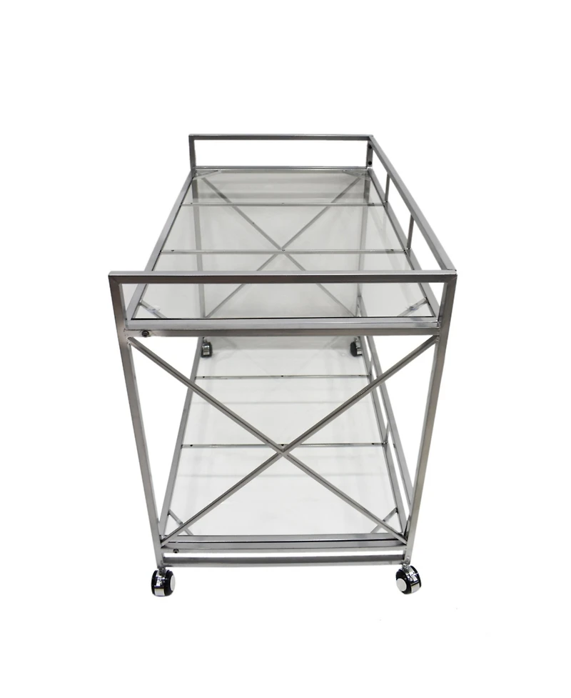 Streamdale Timeless Modern 2-Tier Bar Cart Sleek, Spacious, and Versatile