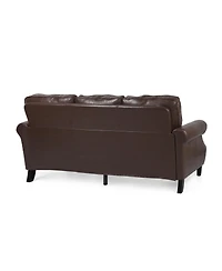 Streamdale Contemporary Faux Leather Upholstered Sofa with Nailhead Accents