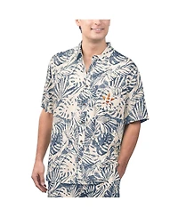 Margaritaville Men's Navy Houston Astros Monstera Print Party Button-Up Shirt