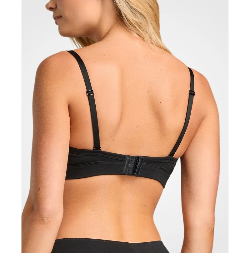 Siella Women's Organic Cotton Lace Balconette Bra