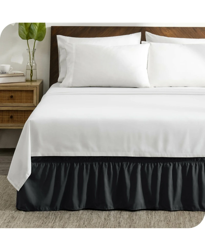 Bare Home Adjustable Wrap Around Ruffled Bed Skirt