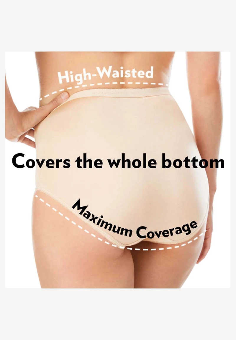 Comfort Choice Women's Full Coverage Stretch Cotton Color Block Brief 3-Pack