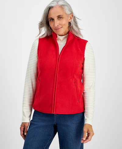 Style & Co Petite Polar Fleece Vest, Created for Macy's