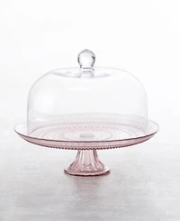 Fortessa Jupiter Pink 13" Cake Stand and Dome Set