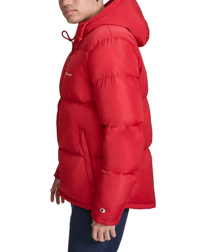 Champion Men's Quilted Full-Zip Hooded Puffer Jacket
