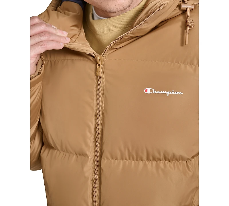 Champion Men's Quilted Full-Zip Hooded Puffer Jacket