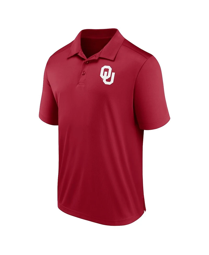 Fanatics Men's Crimson Oklahoma Sooners Left Side Block Polo Shirt