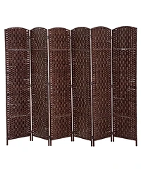 Homcom Panel Resin Wicker Folding Room Divider Privacy Screen Home Office