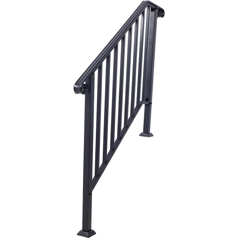 3-Step Handrail Durable Steel with Powder Coating and Easy Installation