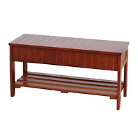 Streamdale Furniture Quality Solid Wood Shoe Bench with Storage, Cherry