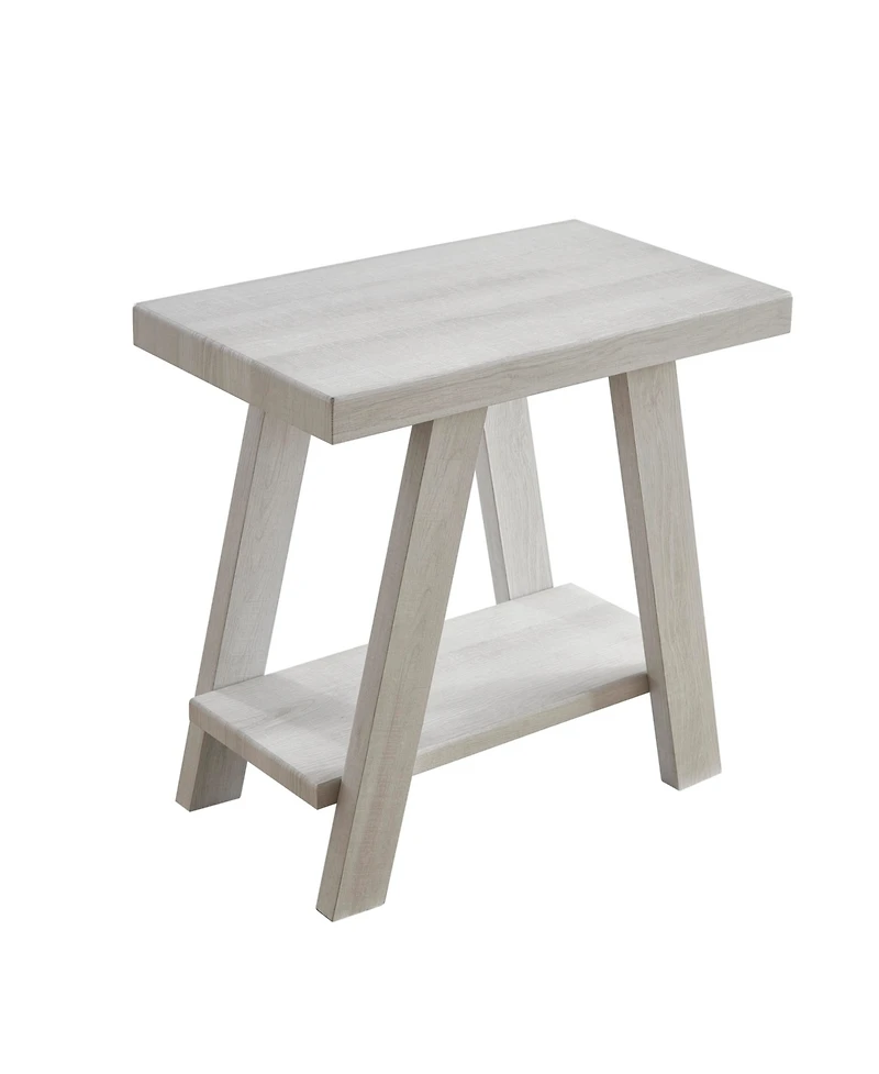 Streamdale Furniture Wood Shelf Side Table in White Finish