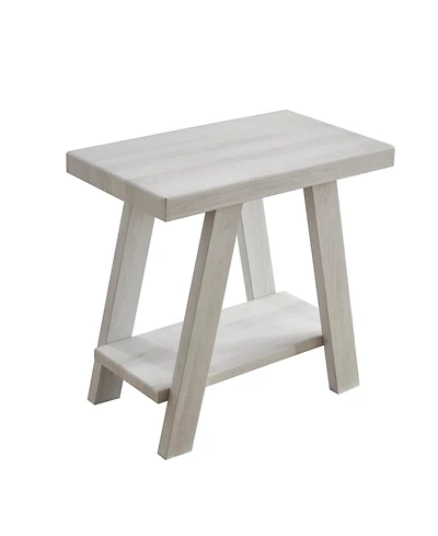 Streamdale Furniture Wood Shelf Side Table in White Finish