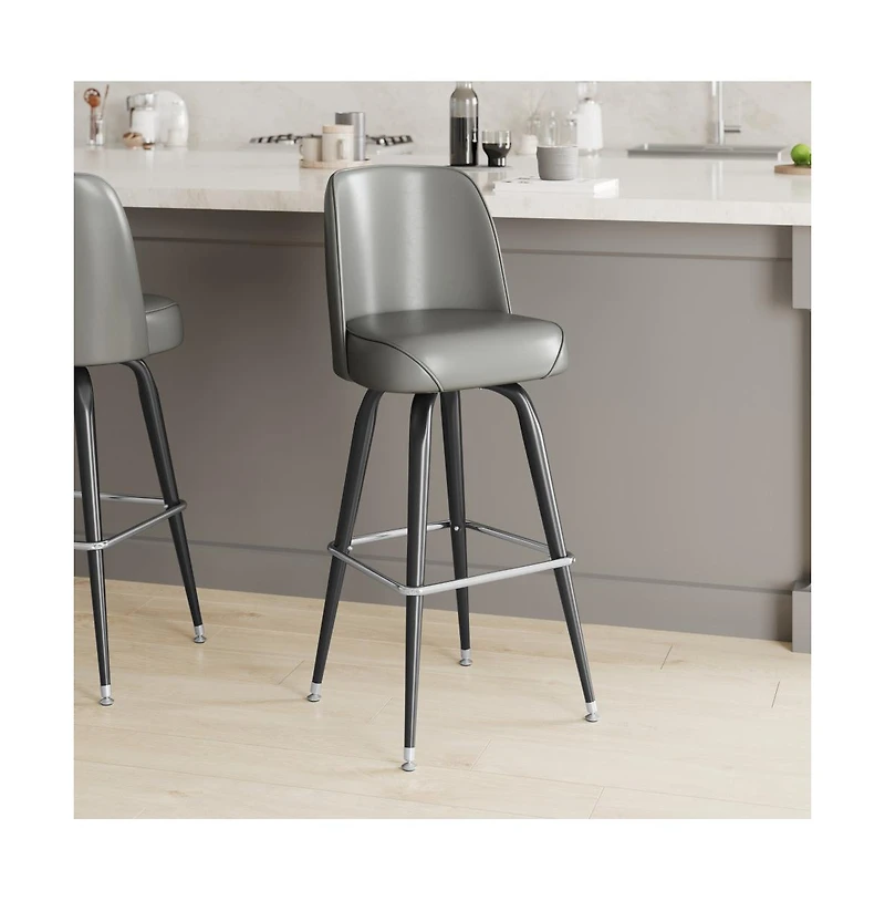Metal Barstool With Swivel Bucket Seat