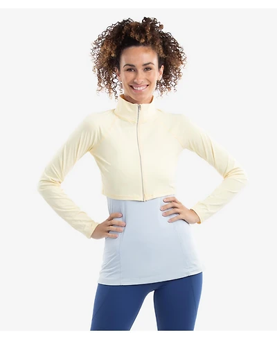 BloqUV Women's Upf 50+ Sun Protective Full Zip Crop Top
