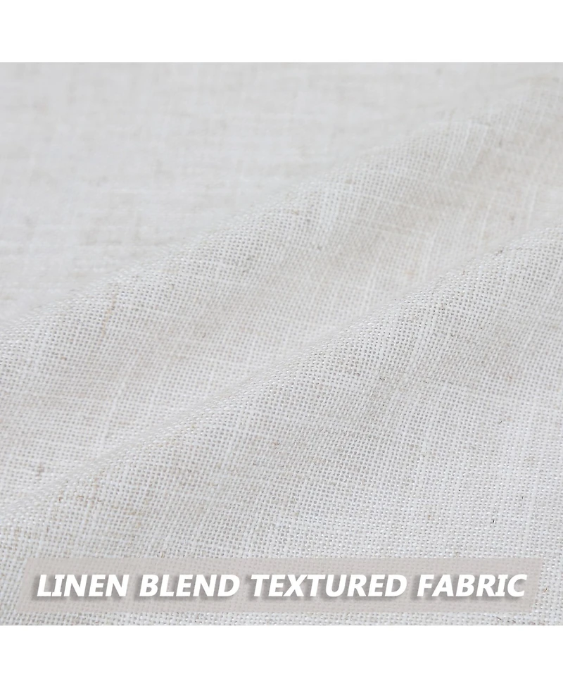 Caromio Linen Blend Kitchen Tier Window Curtain Pair, 52" x 45"