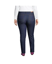 Lands' End Women's Mid Rise Straight Leg Blue Jeans