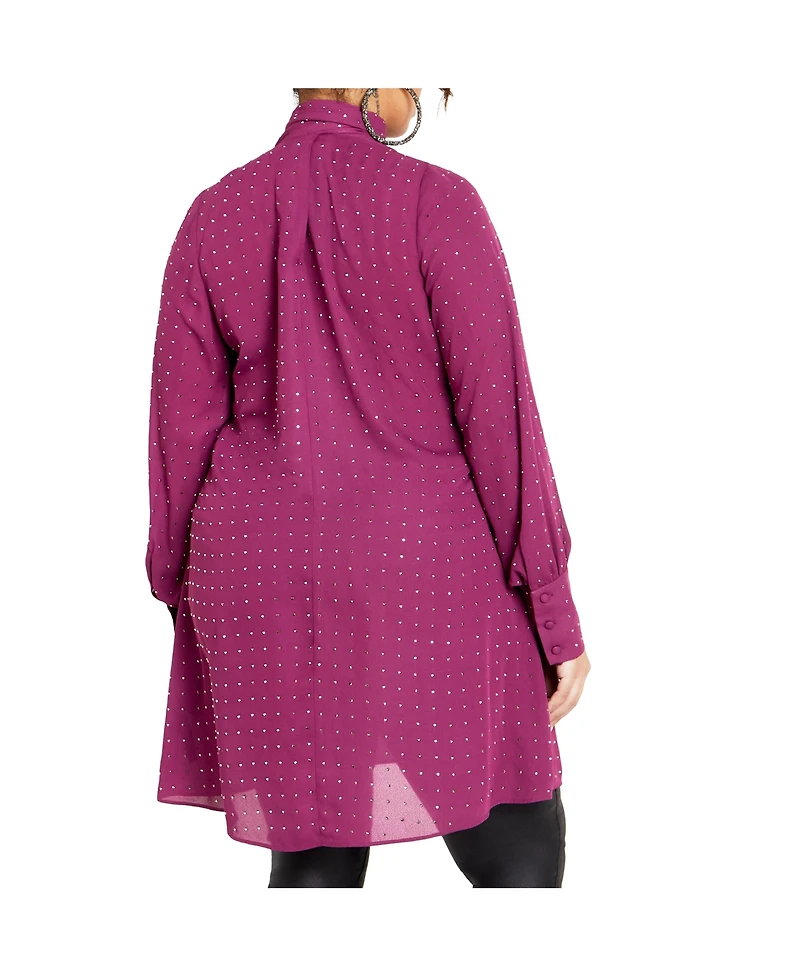 City Chic Women's Nailhead Tunic Top
