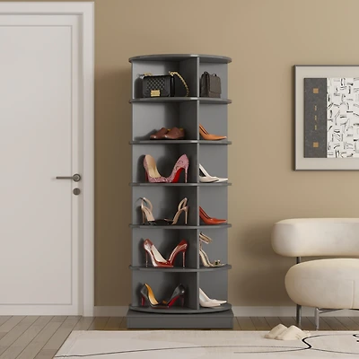 Streamdale Grey 360 Rotating shoe cabinet 6 layers