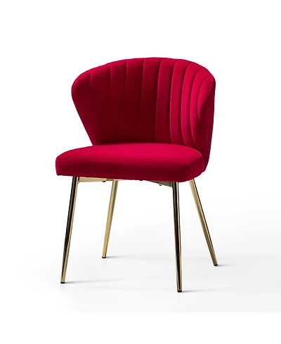 Modern Aruna Velvet Side Chair with Metal Legs