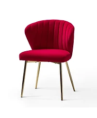 Modern Aruna Velvet Side Chair with Metal Legs
