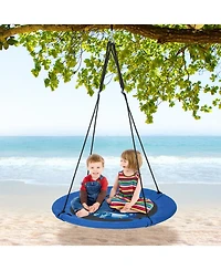 Slickblue Toddler 40 Inches Saucer Tree Swing with Adjustable Hanging Ropes and 900D Oxford Fabric-Whale