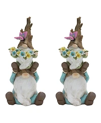 Slickblue Tree Trunk Gnome Stack (Set of 2)