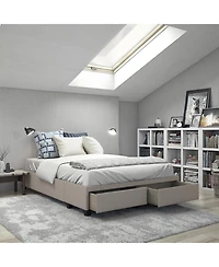 Boyd Sleep Modena Upholstered Platform Bed Frame with Storage Drawers