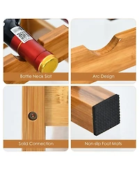 Sugift 2-Tier 12 Bottles Bamboo Storage Shelf Wine Rack