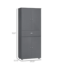Homcom 71" Freesding Kitchen Pantry Cabinet with 2 Large Double Door Cabinets