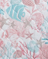 Closeout! Laura Ashley Swimtime Reversible 3 Piece Quilt Set, King