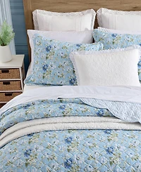 Laura Ashley Peony Garden Reversible Piece Quilt Set
