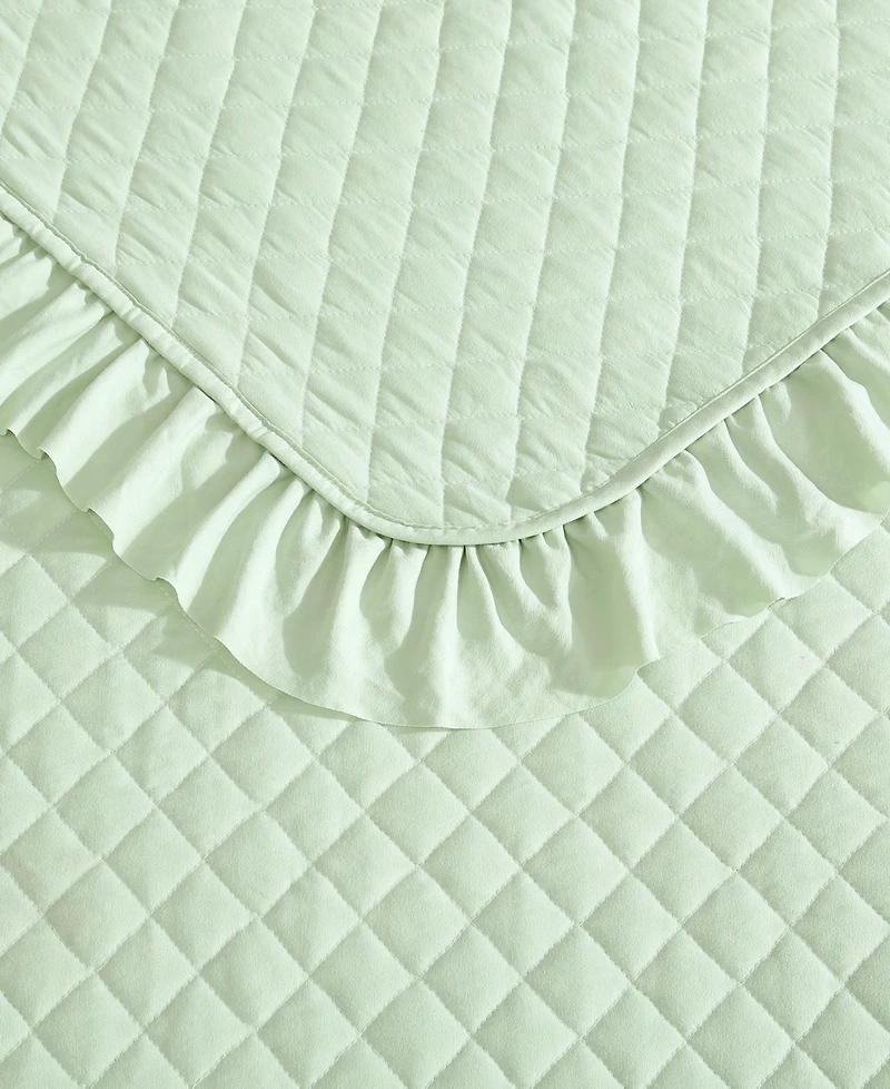 Closeout! Laura Ashley Claire 3 Piece Quilt Set, King