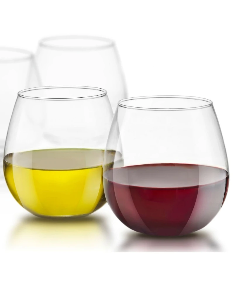 JoyJolt Spirits Stemless Red Wine Glasses, Set of 4