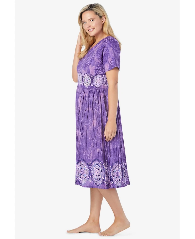Only Neccessities Women's Necessities Crinkle Cotton Lounger