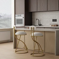 Streamdale Furniture Stylish and Comfortable Velvet Barstools with Anti-Slip Pads and Metal Frame