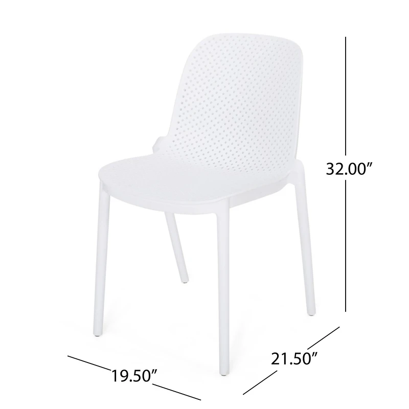 Streamdale Modern Perforated Outdoor Dining Chair Set for Refined Outdoor Designs