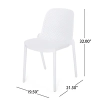 Streamdale Modern Perforated Outdoor Dining Chair Set for Refined Outdoor Designs