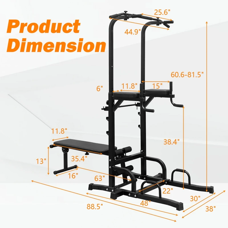 Streamdale Multifunctional Power Tower with Bench for Total Body Workout