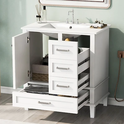 Streamdale 30" Modern Blue Bathroom Vanity with Sink and Storage