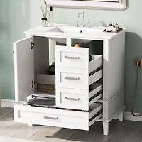 Streamdale 30" Modern Blue Bathroom Vanity with Sink and Storage