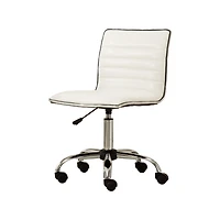 Simplie Fun Chromel Adjustable Air Lift Office Chair, White