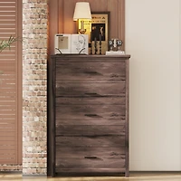 Streamdale Retro American Country Wooden Dresser with 5 Drawers for Storage