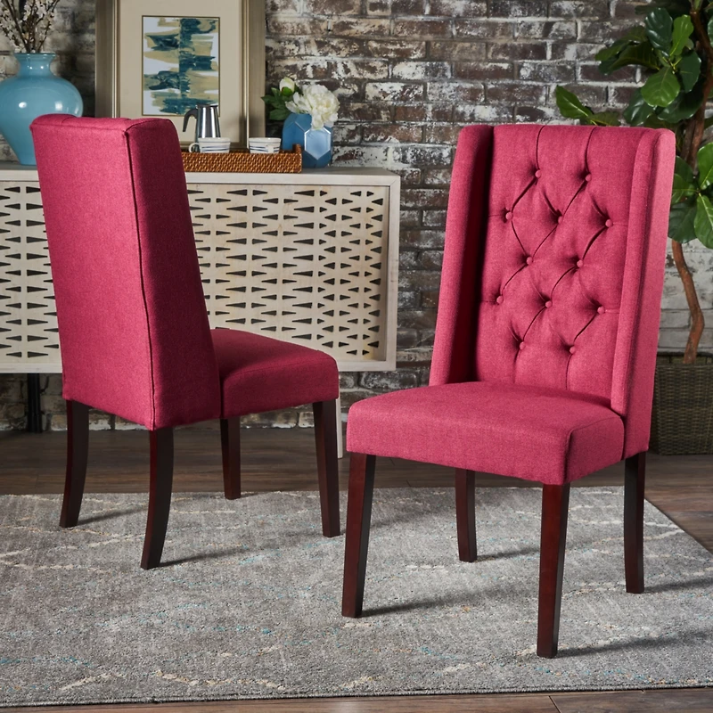Streamdale Elegant Tufted Wingback Dining Chairs Sophistication and Comfort