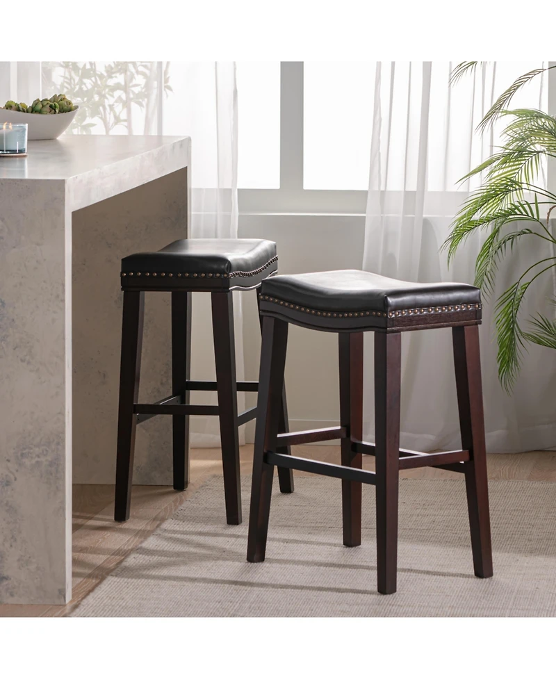 Streamdale Leather and Wood Bar Stool Style and Durability