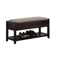 Simplie Fun Rouen Seating Bench with Shoe Storage, Espresso