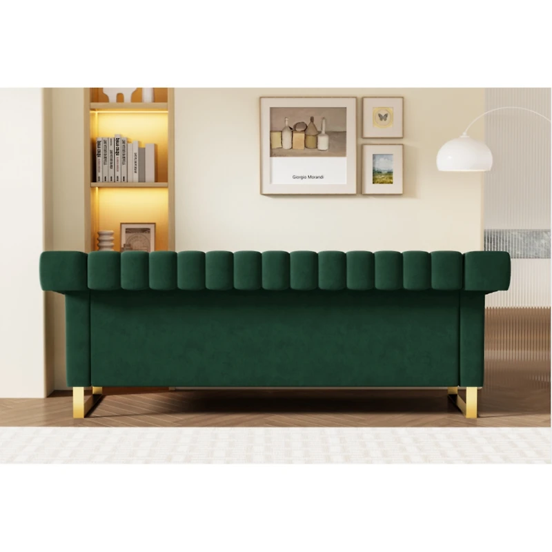 Streamdale Furniture Modern Plush Sofa with Gold Accents Soft, Comfortable, and Stylish