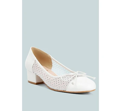 Tudum Rhinestone Detail Mesh Ballerinas