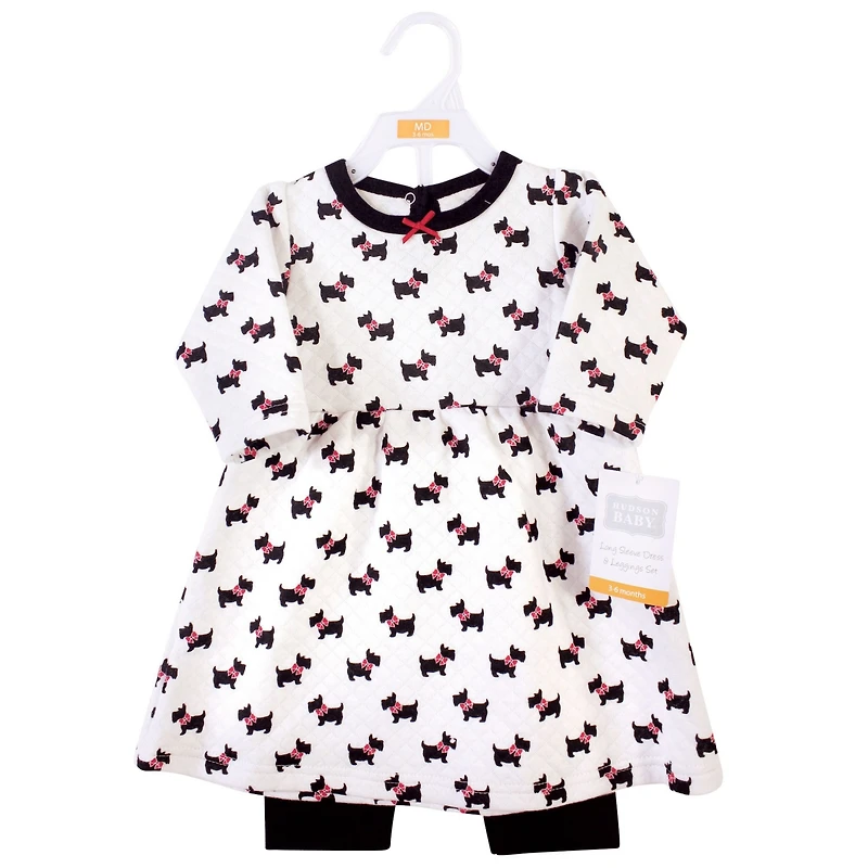 Hudson Baby Quilted Cotton Dress and Leggings