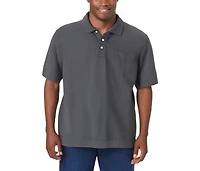 KingSize Big & Tall No Tuck Pocket Shrink-Less Cotton Polo Shirt